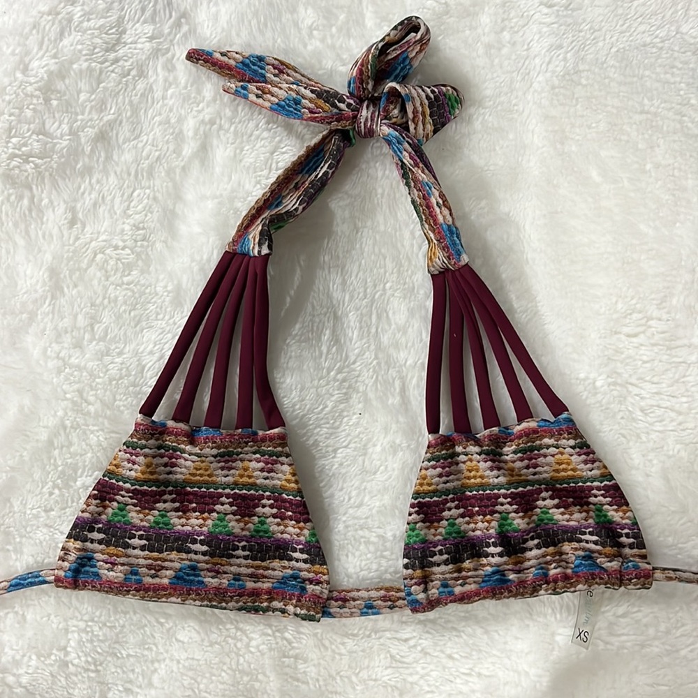 Maroon/Patterned bathing suit top from Montce